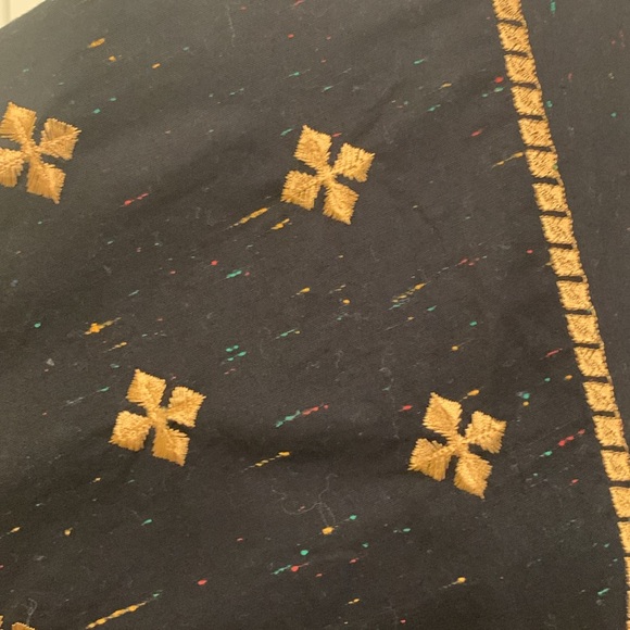 Pakistani Sapphire cotton black with golden embroidery kurta w/kimono sleeves M - Picture 6 of 6
